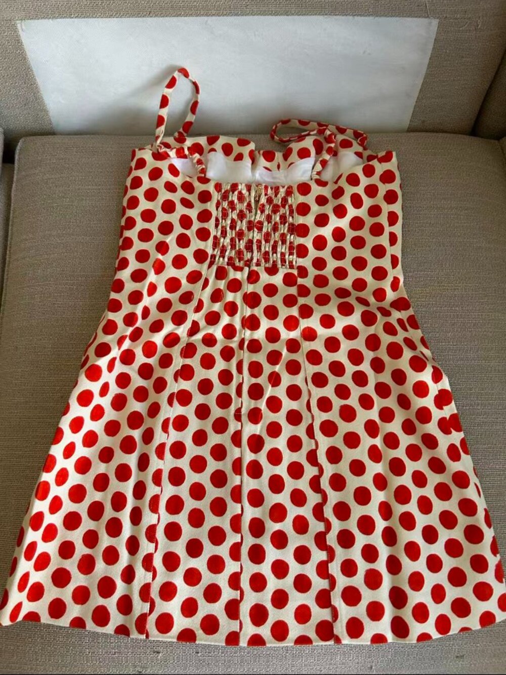 Cara Cara NYC Claudine Mini Dress 0/4/8 Celeste Spot Red Polka Dot - Picture 8 of 13
